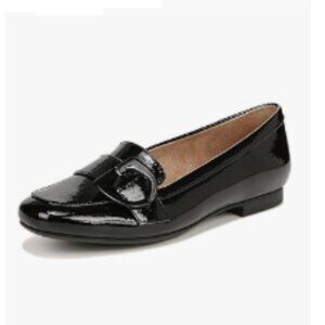 FOWT Black Women Dressy Square Toe Slip On Loafers Comfortable Low Heel Shoes